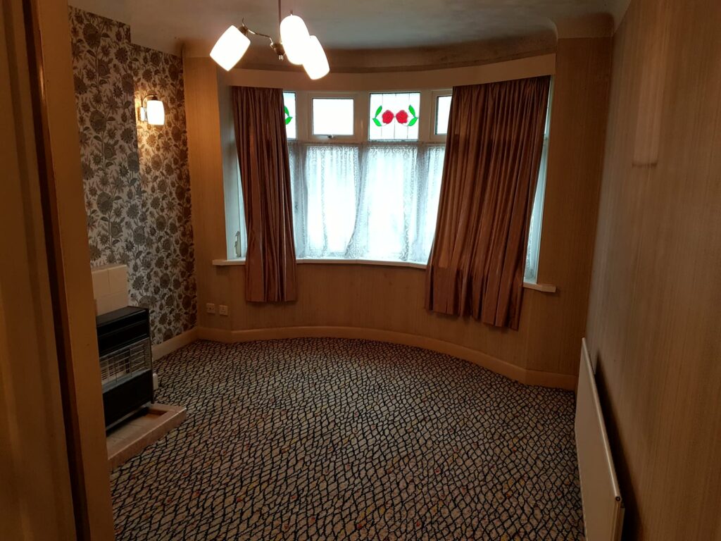 The living room as we found it