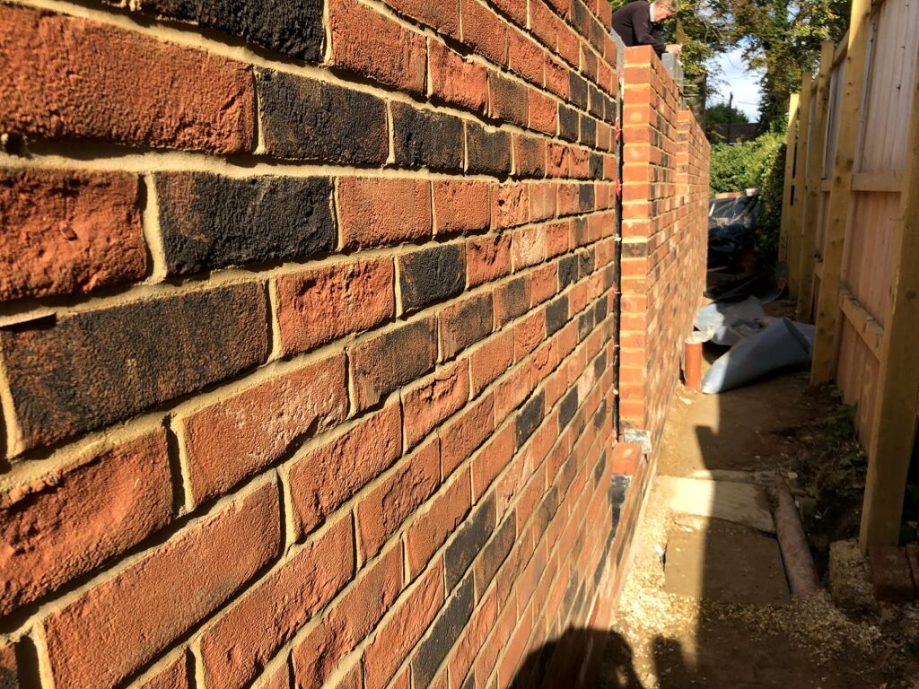 Project story: from old bungalow to two new family homes in Eastleigh Close-up of the facing brickwork