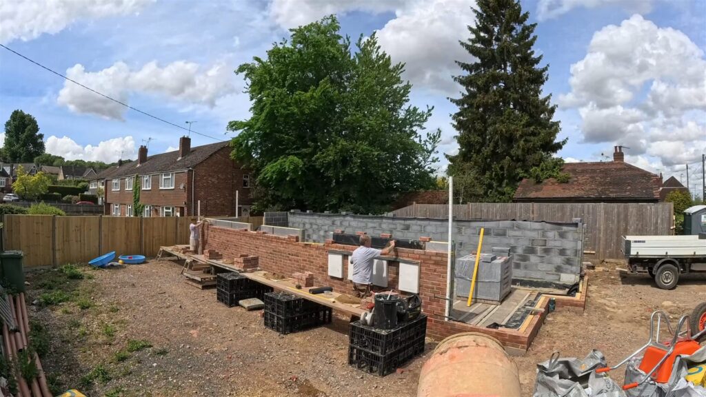 Project story: four new flats in Hampshire, from groundworks to handover Ground-floor brick and block walls going up