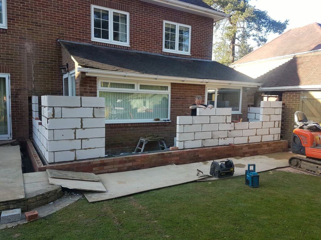 Blockwork walls going up
