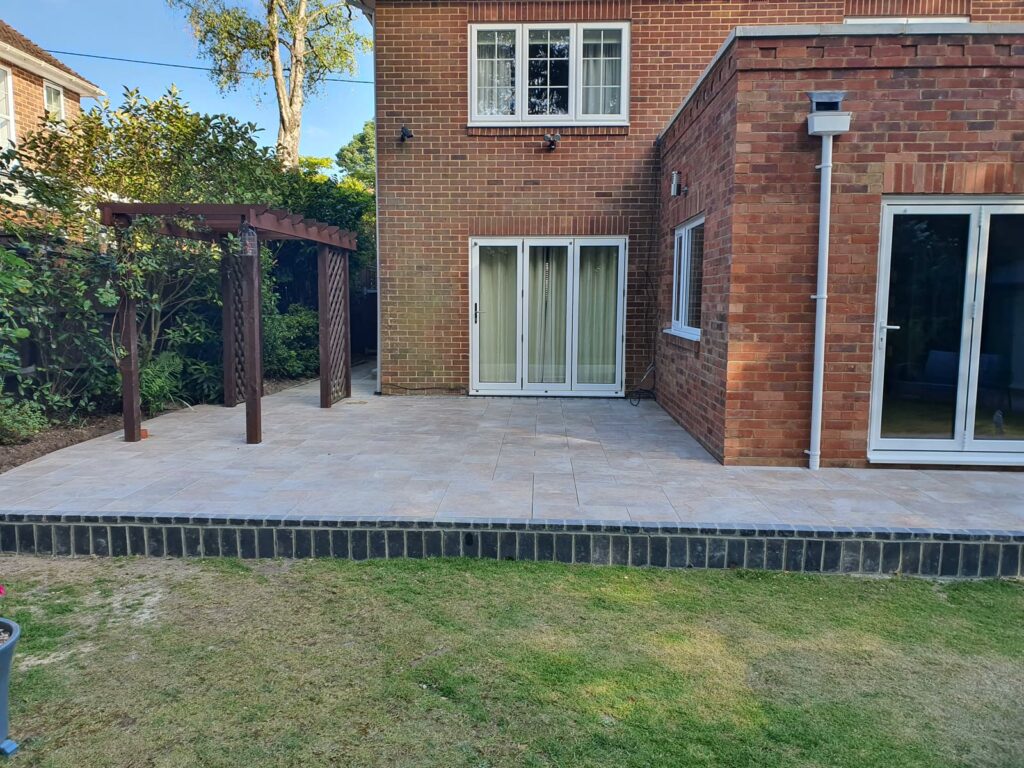 The finished extension and patio